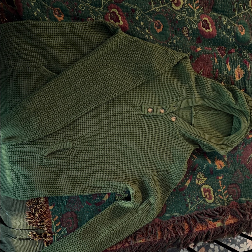 Womens Green Hooded Sweater